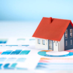 Model house on a financial graph
