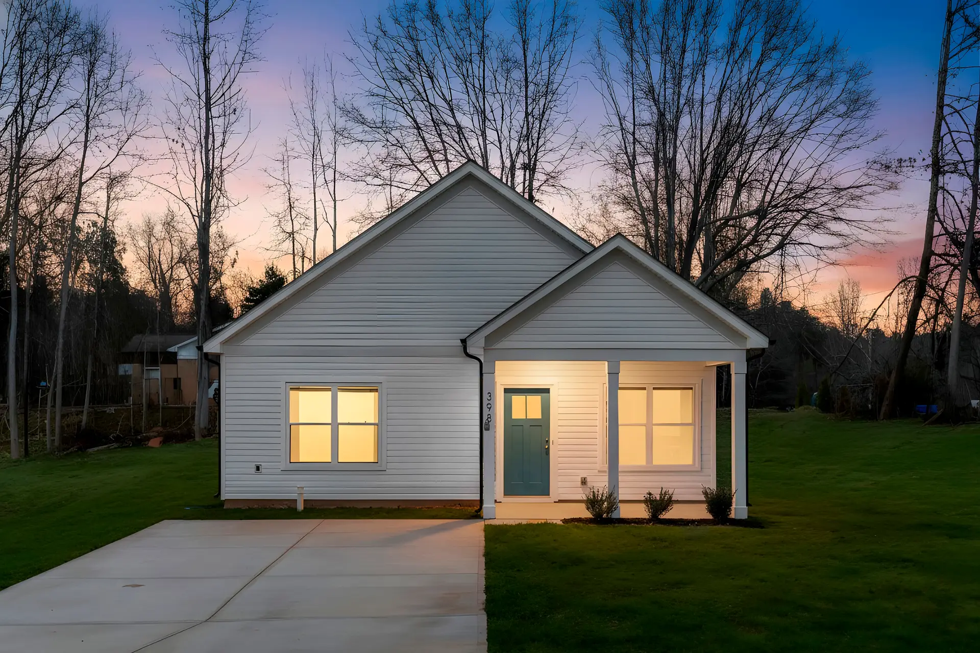 398 Brice St front exterior at night